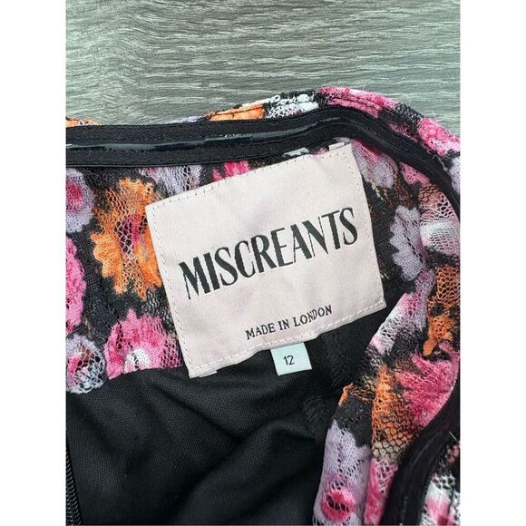 NWOT Miscreants London Cupid Mini Floral Dress With Gloves Size UK 12 US 8 - Picture 5 of 6